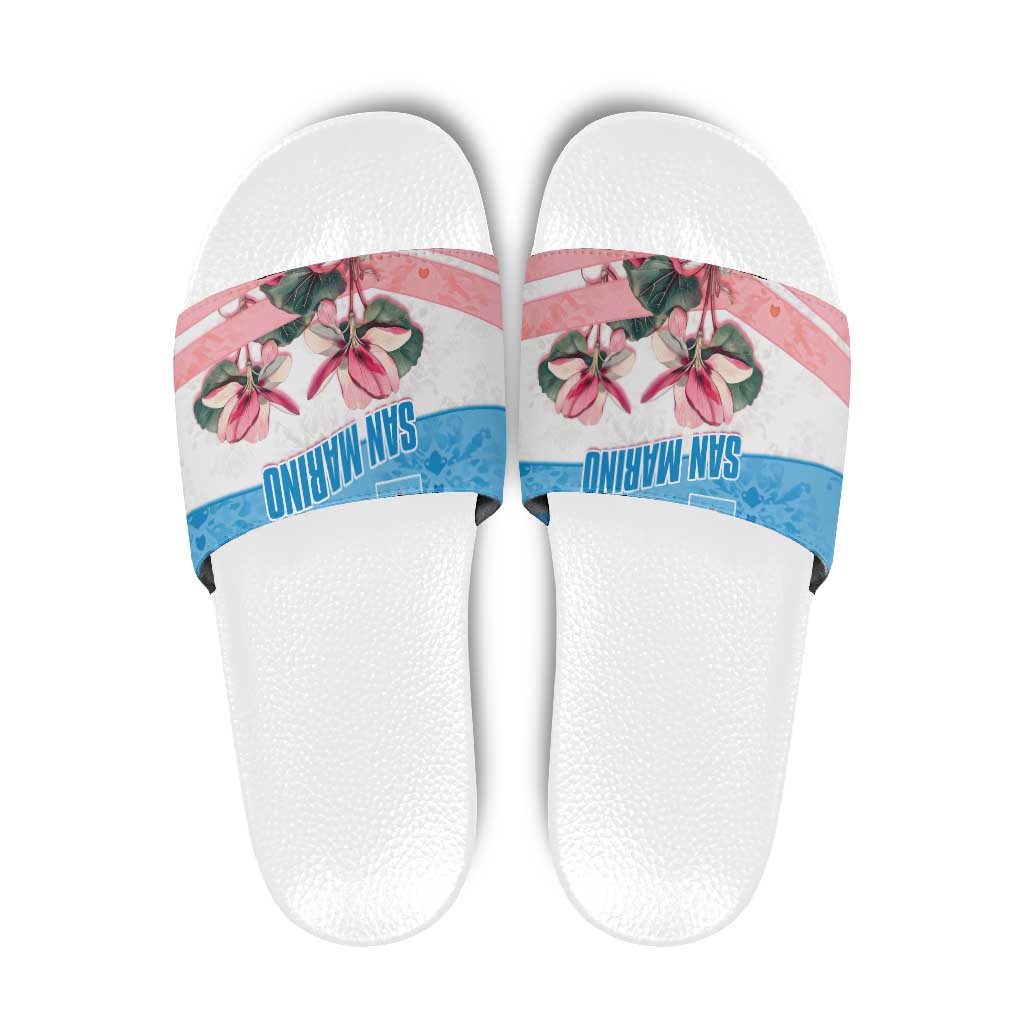 San Marino Slide Sandals with Pink Flower and Watercolor Gradient TS04