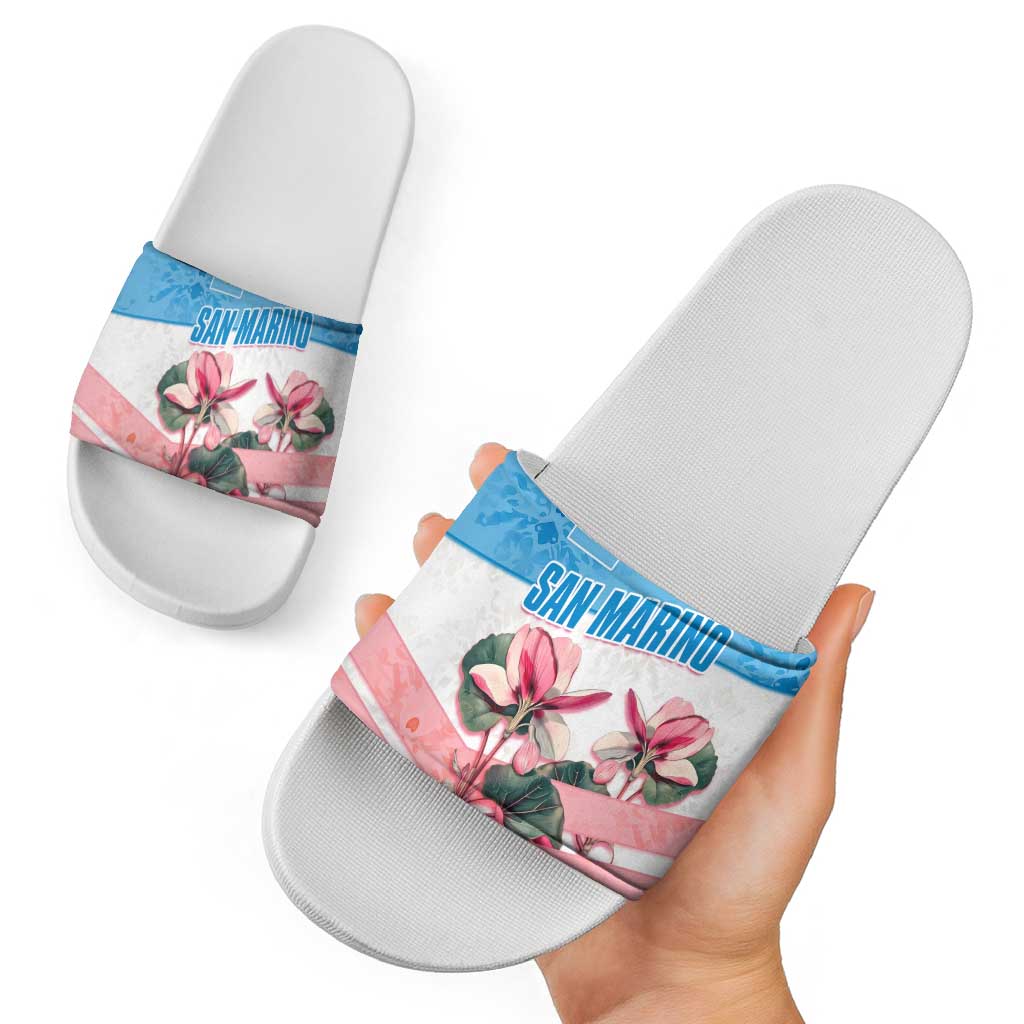 San Marino Slide Sandals with Pink Flower and Watercolor Gradient TS04