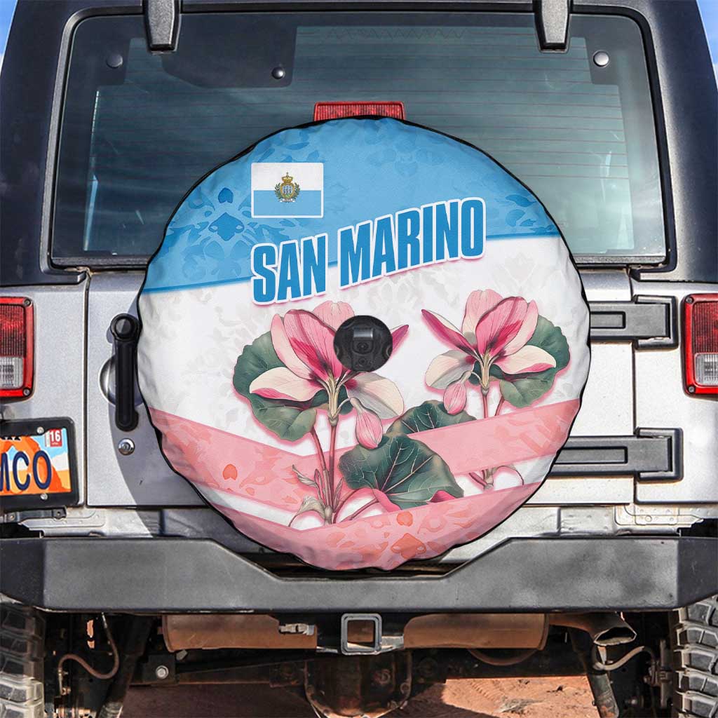 San Marino Spare Tire Cover with Pink Flower and Watercolor Gradient TS04