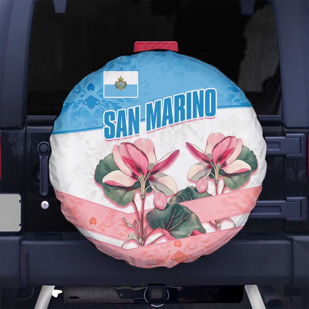 San Marino Spare Tire Cover with Pink Flower and Watercolor Gradient TS04
