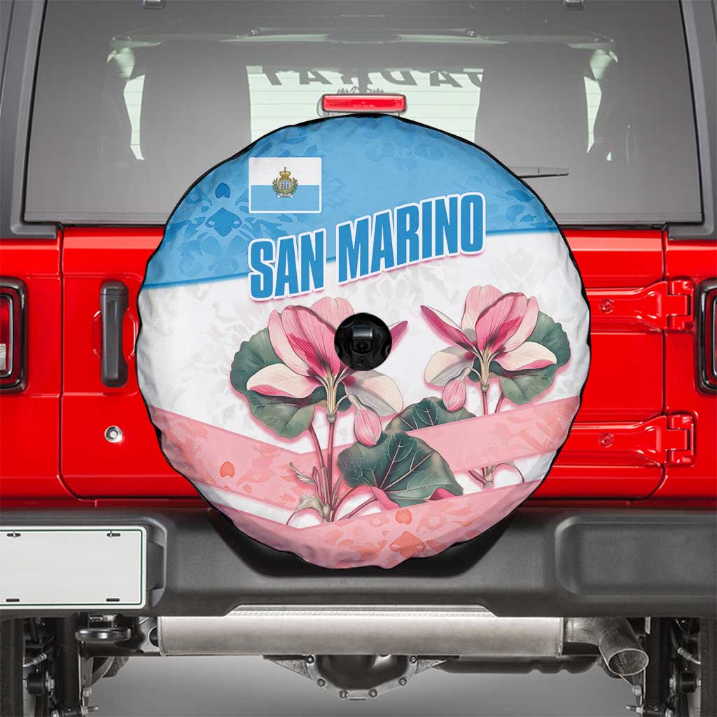 San Marino Spare Tire Cover with Pink Flower and Watercolor Gradient TS04