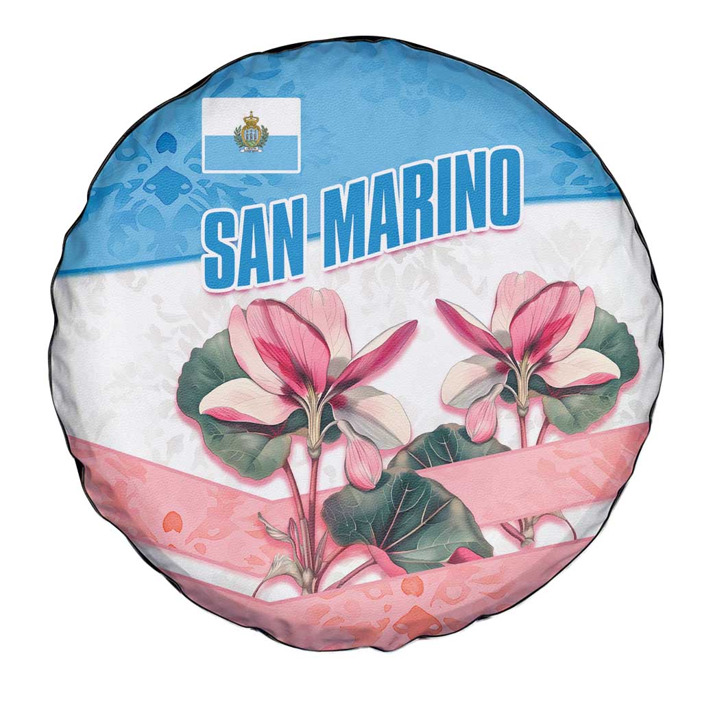 San Marino Spare Tire Cover with Pink Flower and Watercolor Gradient TS04