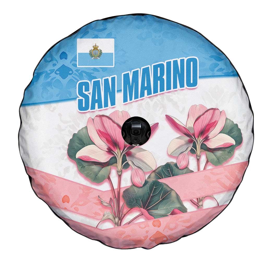 San Marino Spare Tire Cover with Pink Flower and Watercolor Gradient TS04