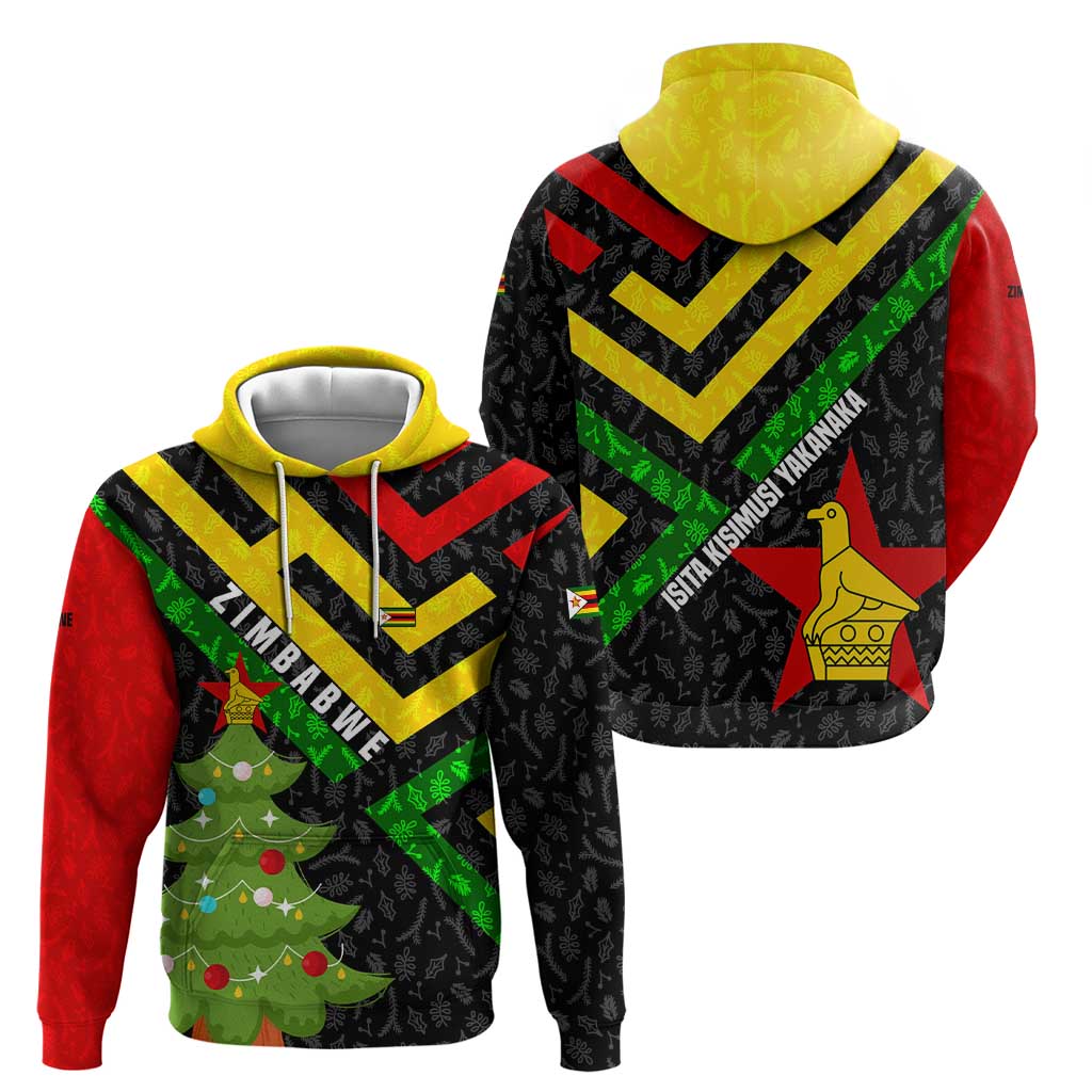 Zimbabwe Christmas Hoodie with Flag Colors Xmas Tree and Holiday TS04