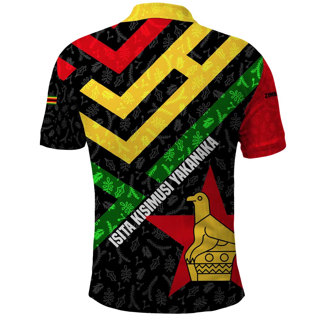 Zimbabwe Christmas Polo Shirt with Flag Colors Xmas Tree and Holiday TS04