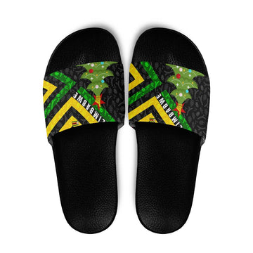 Zimbabwe Christmas Slide Sandals with Flag Colors Xmas Tree and Holiday TS04