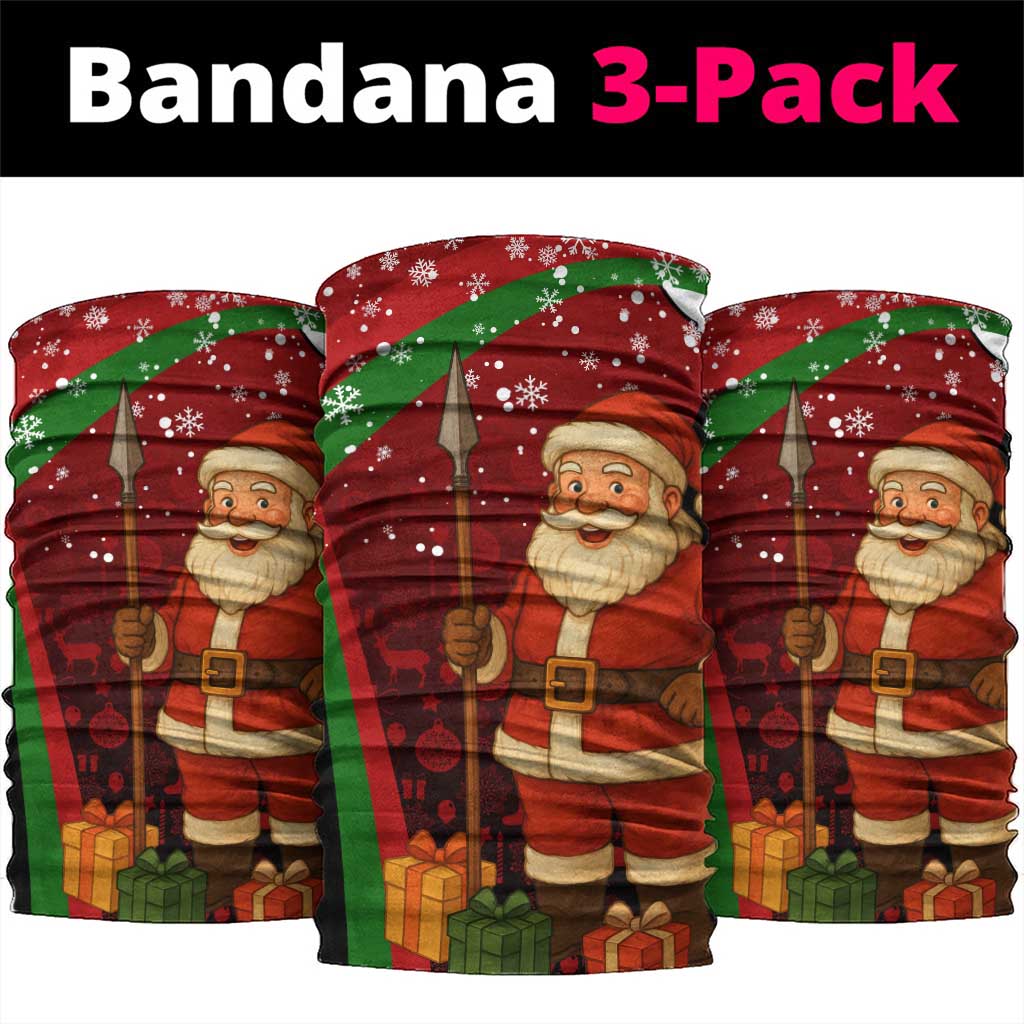 Kenya Christmas Neck Gaiter with Santa Claus Spear and Red Green Harambee Crest TS04
