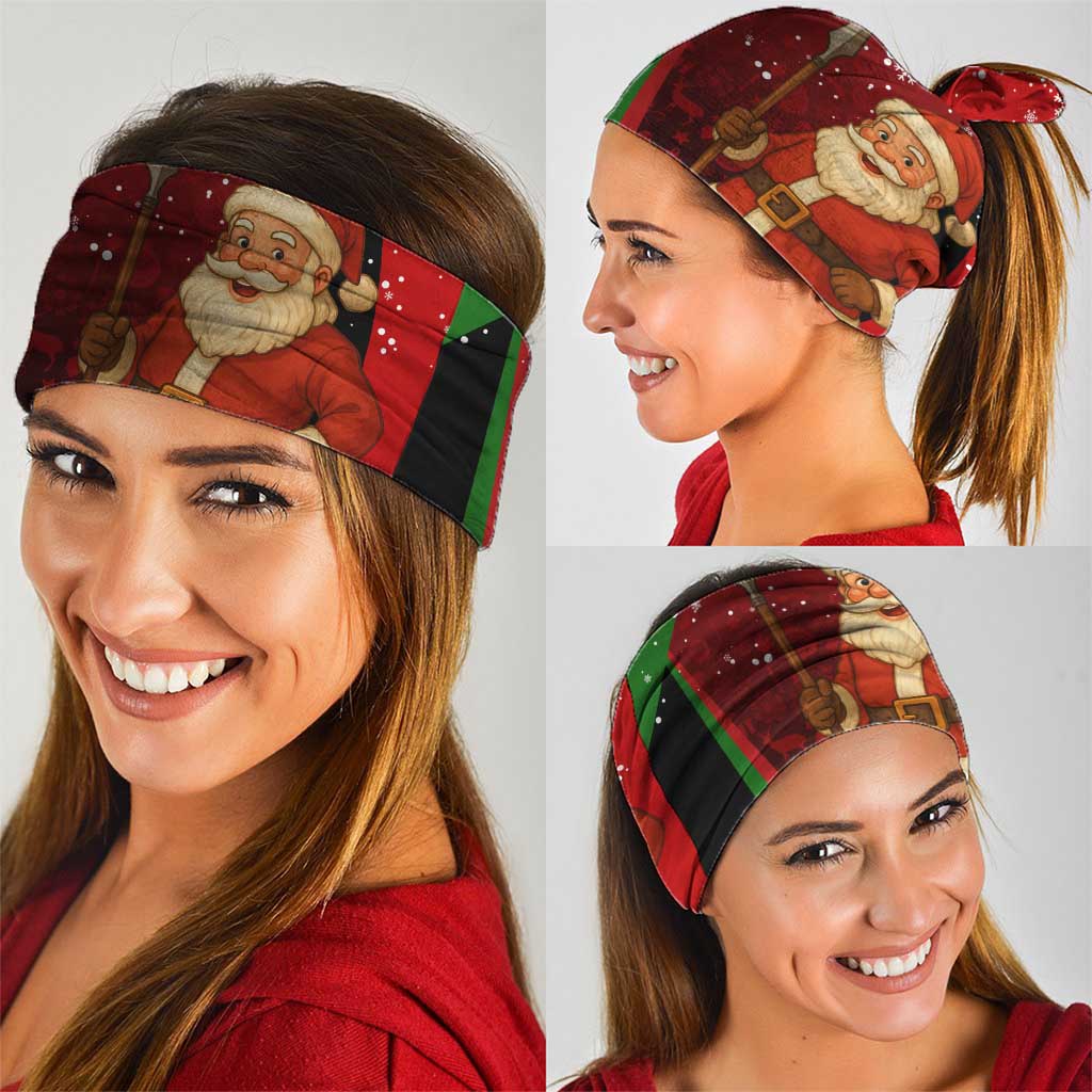 Kenya Christmas Neck Gaiter with Santa Claus Spear and Red Green Harambee Crest TS04