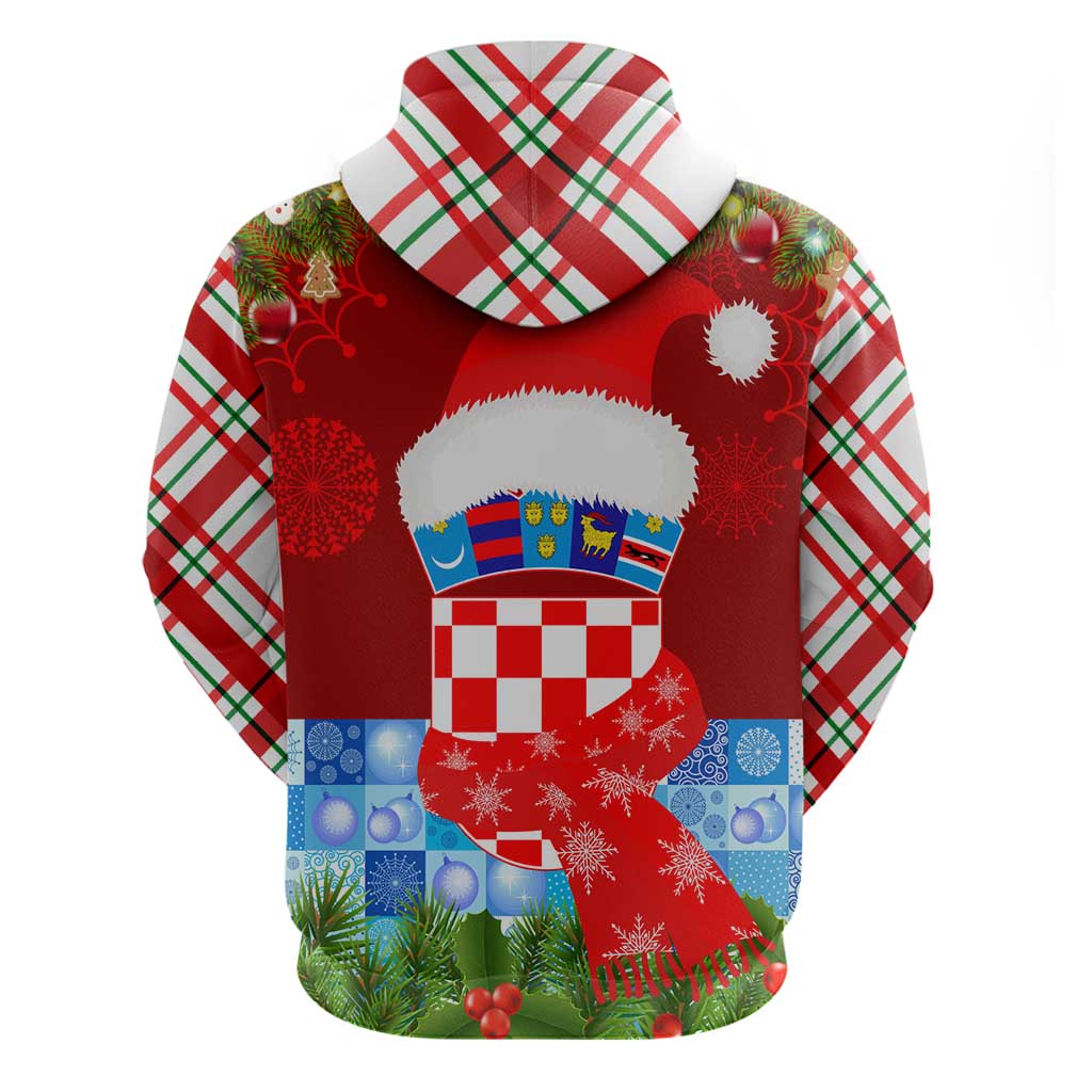 Croatia Christmas Hoodie with Dalmatian Dog Presents and Red Plaid Holiday TS04