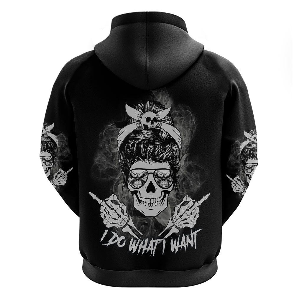 I Do What I Want Skull Black And White Hoodie TS04