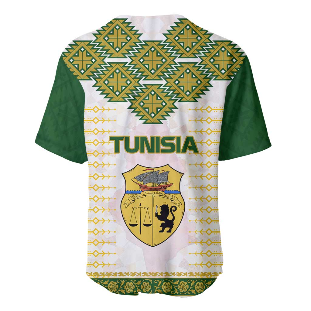 Tunisia Flag Baseball Jersey with National Crest and Emblem TS04