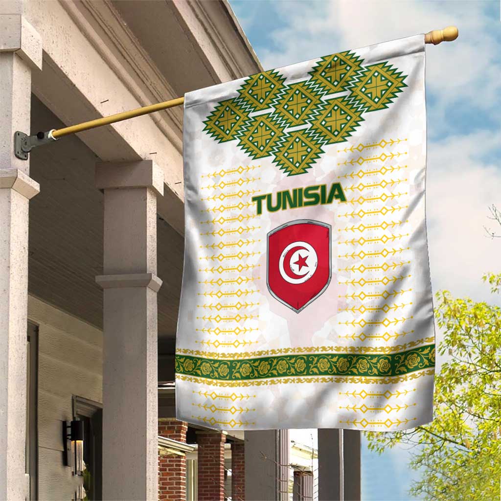 Tunisia Flag Garden Flag with National Crest and Emblem TS04