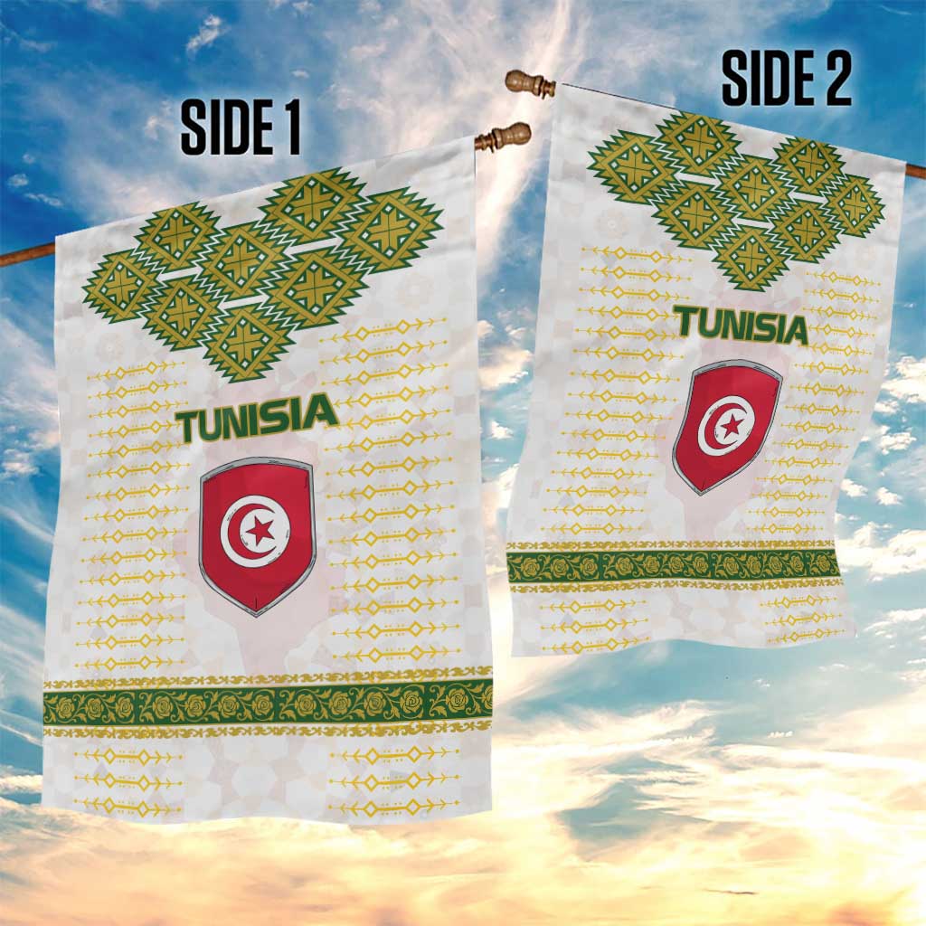 Tunisia Flag Garden Flag with National Crest and Emblem TS04