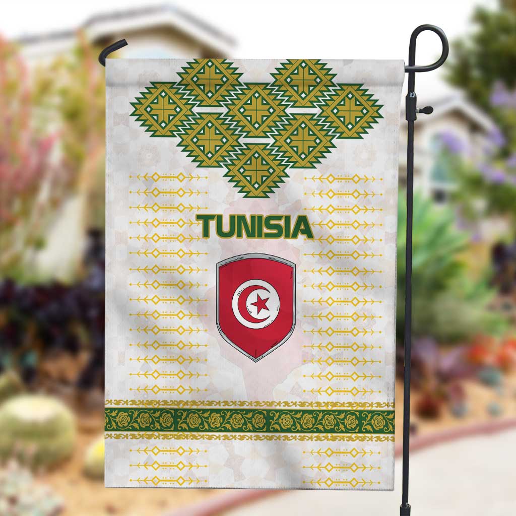 Tunisia Flag Garden Flag with National Crest and Emblem TS04