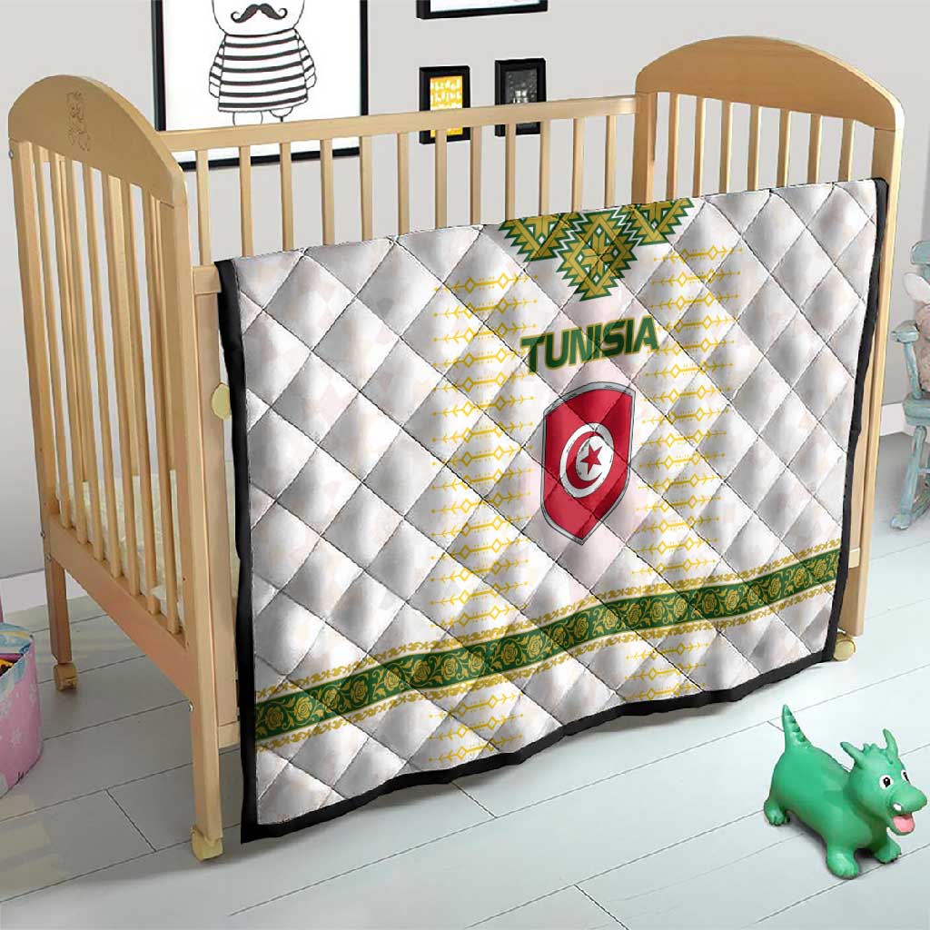 Tunisia Flag Quilt with National Crest and Emblem TS04