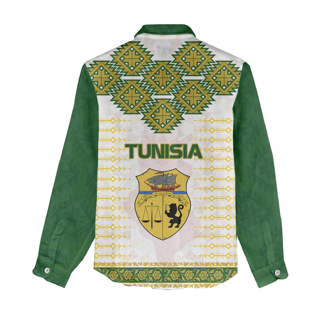 Tunisia Flag Women Casual Shirt with National Crest and Emblem TS04