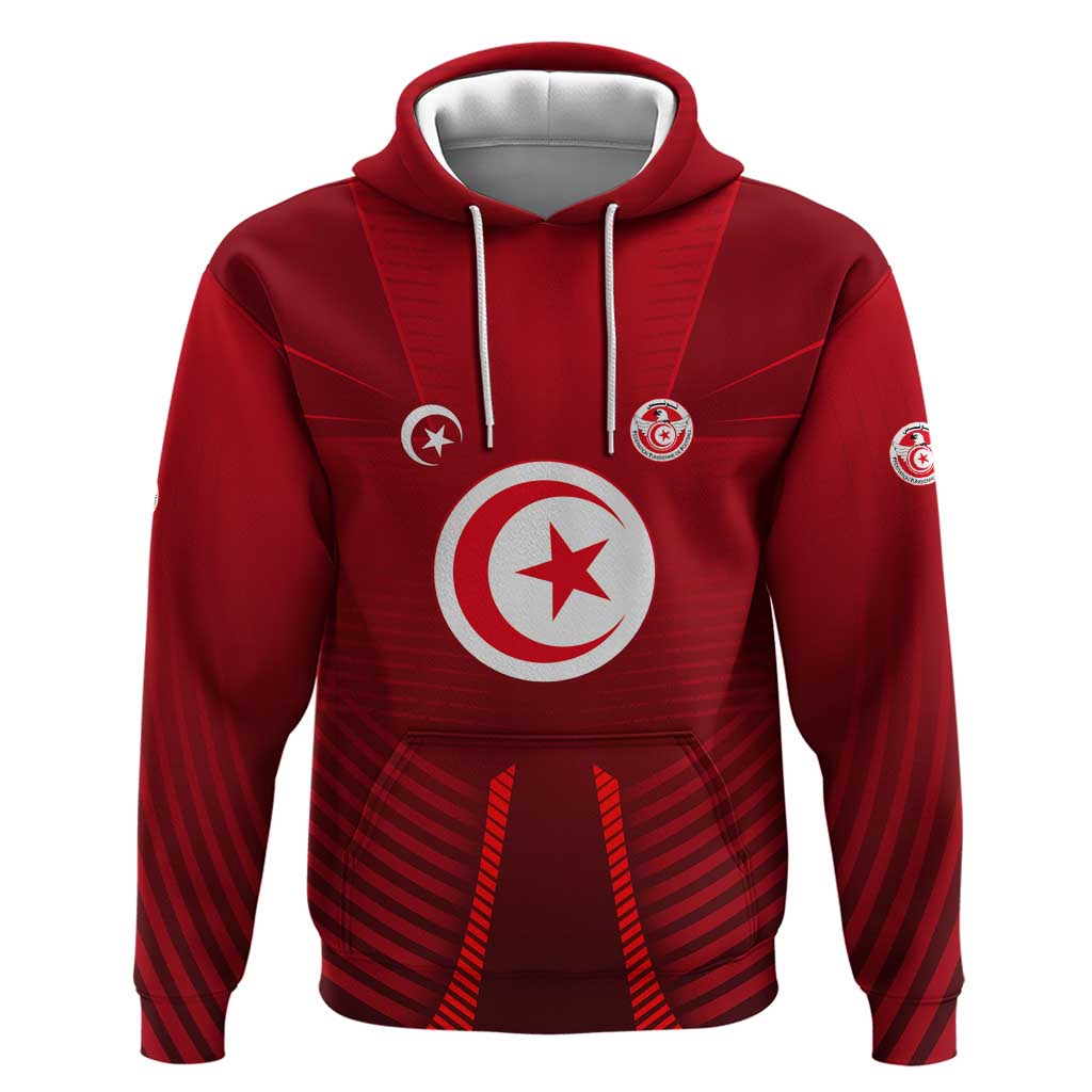 Tunisia National Flag Hoodie with Crescent Star Emblem and Red Sport Design TS04