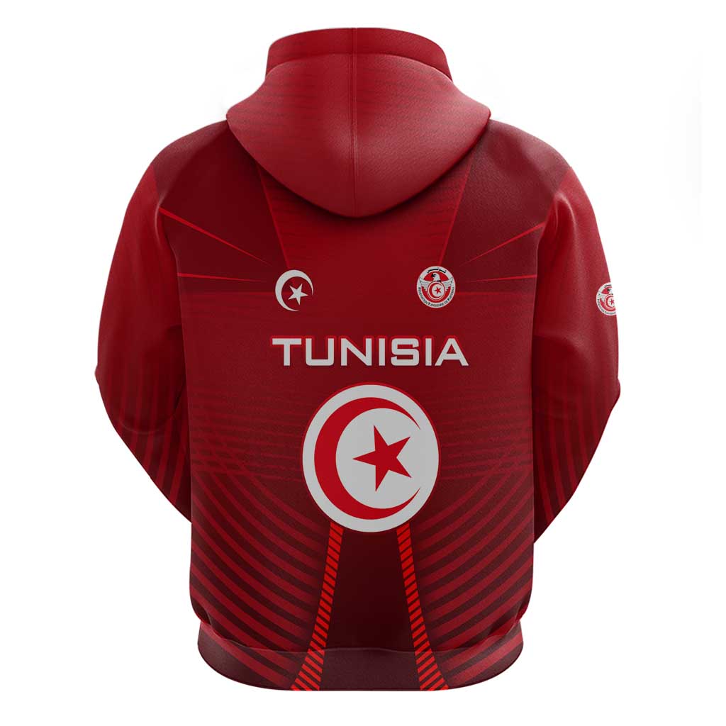 Tunisia National Flag Hoodie with Crescent Star Emblem and Red Sport Design TS04