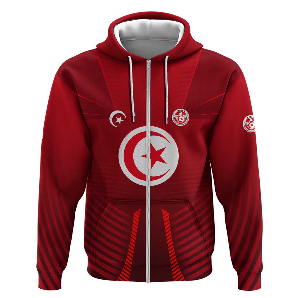 Tunisia National Flag Hoodie with Crescent Star Emblem and Red Sport Design TS04