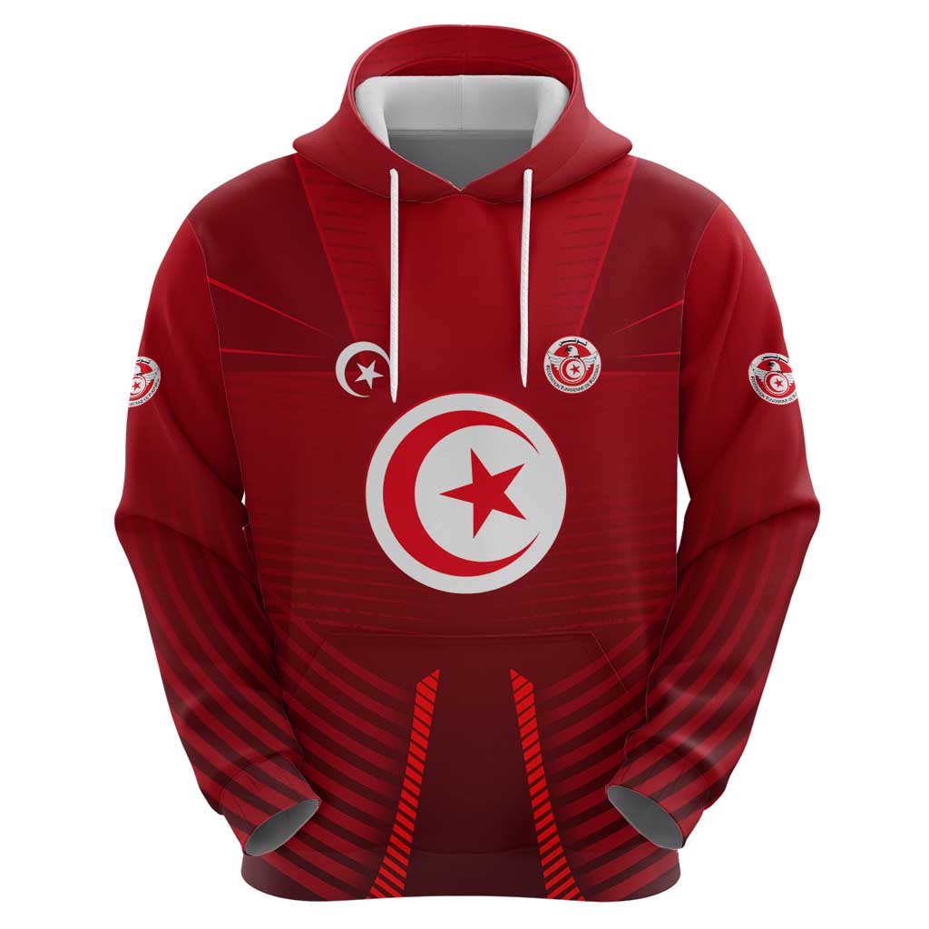 Tunisia National Flag Hoodie with Crescent Star Emblem and Red Sport Design TS04