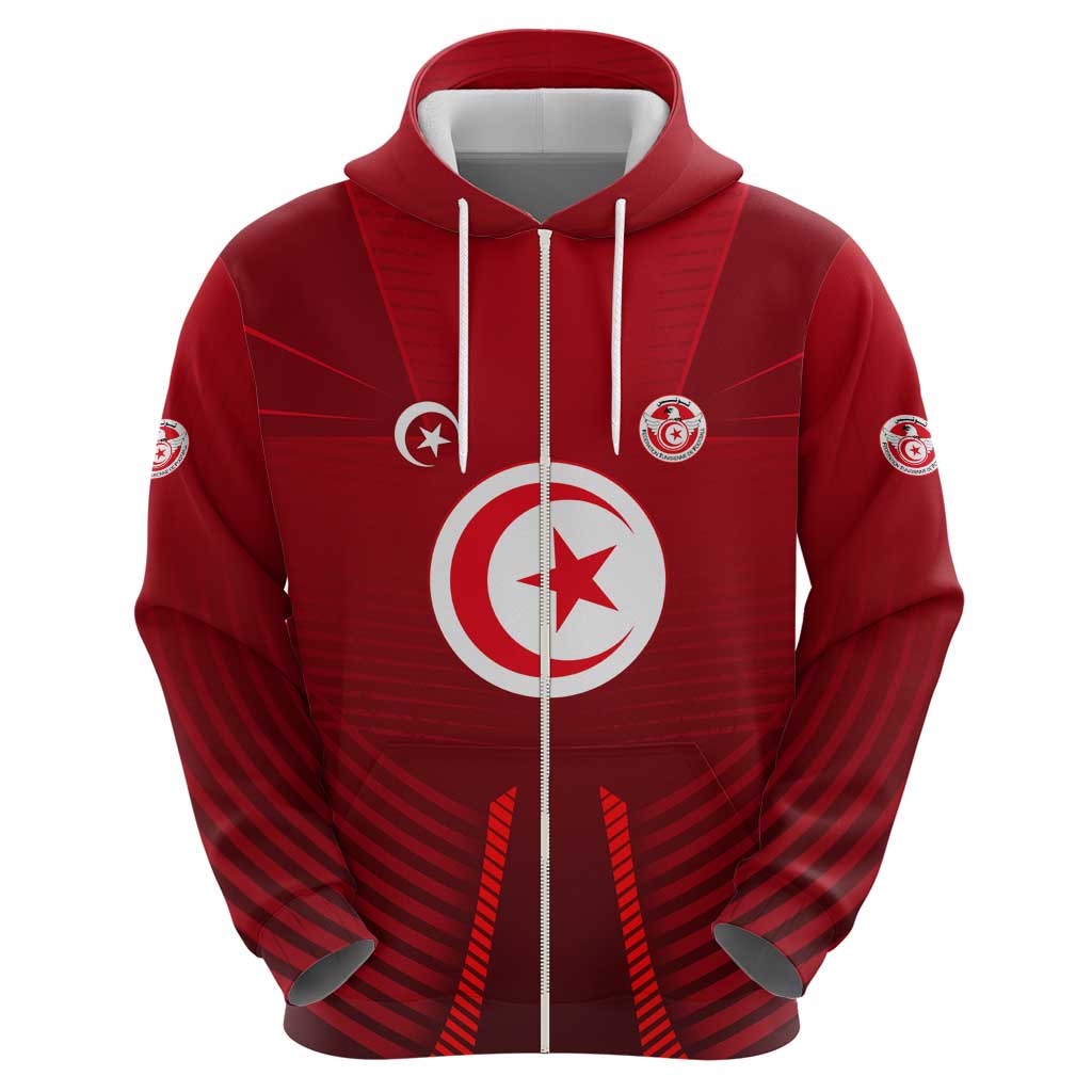Tunisia National Flag Hoodie with Crescent Star Emblem and Red Sport Design TS04