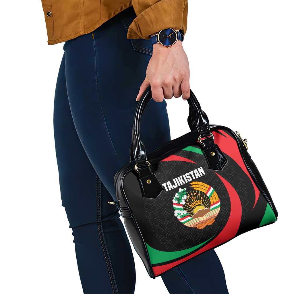Tajikistan National Emblem Shoulder Handbag with Black Red Green Tribal Pattern TS04