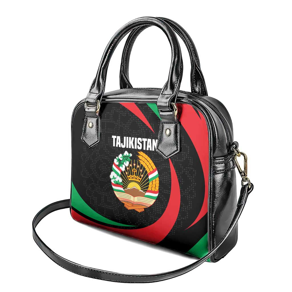 Tajikistan National Emblem Shoulder Handbag with Black Red Green Tribal Pattern TS04
