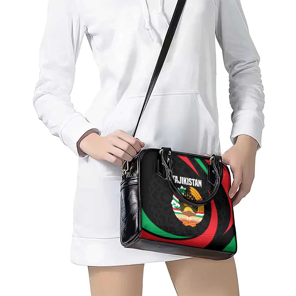 Tajikistan National Emblem Shoulder Handbag with Black Red Green Tribal Pattern TS04