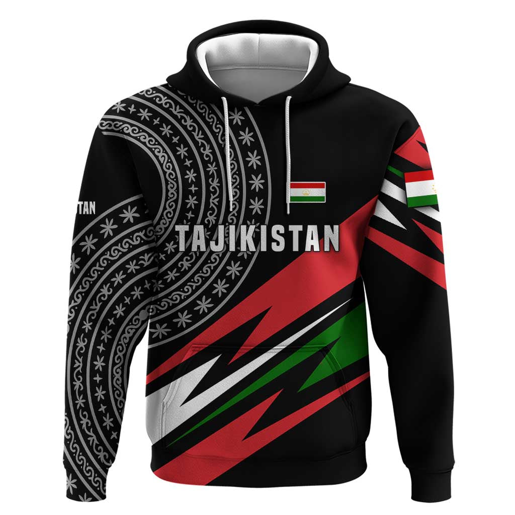 Tajikistan Marco Polo Sheep Hoodie with Black Red Green Tribal Flag Pattern TS04