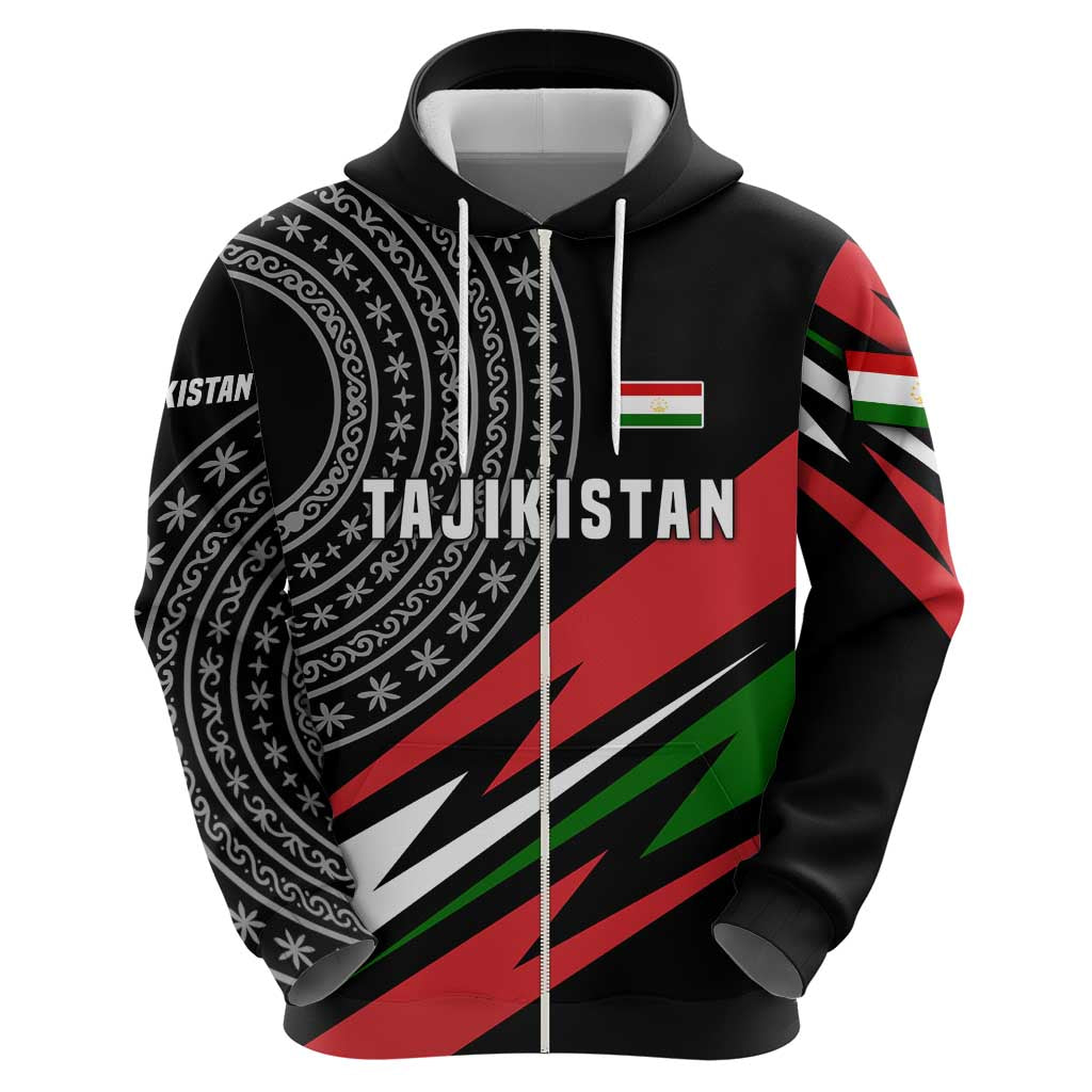 Tajikistan Marco Polo Sheep Hoodie with Black Red Green Tribal Flag Pattern TS04