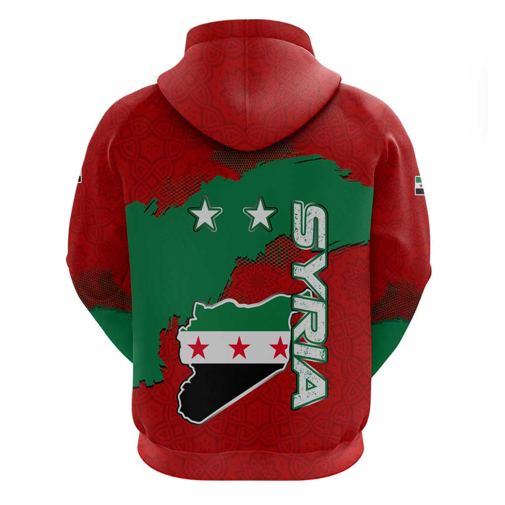 Syria National Emblem Hoodie with Map and Flag Pattern TS04
