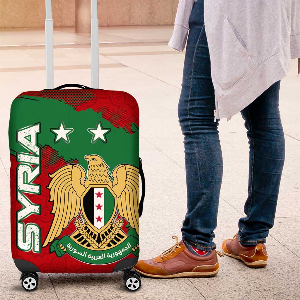Syria National Emblem Luggage Cover with Map and Flag Pattern TS04