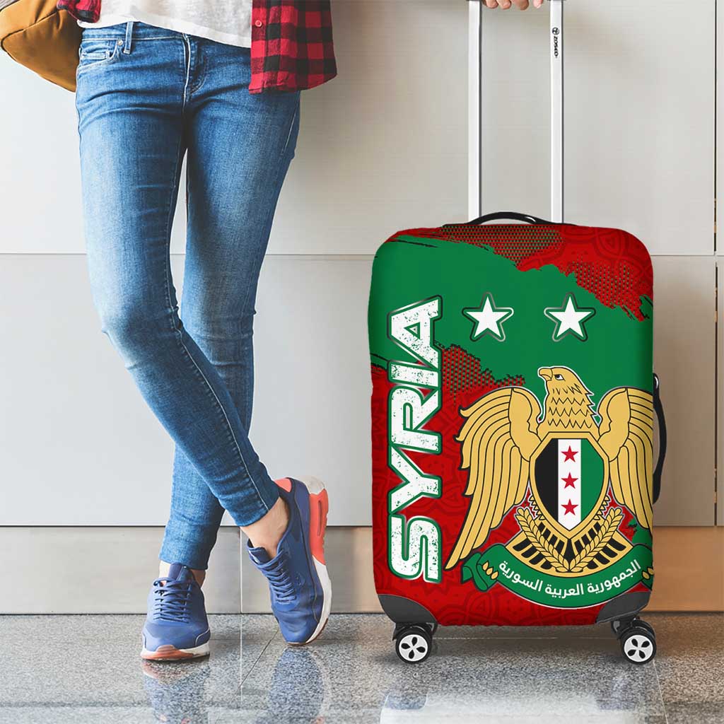 Syria National Emblem Luggage Cover with Map and Flag Pattern TS04