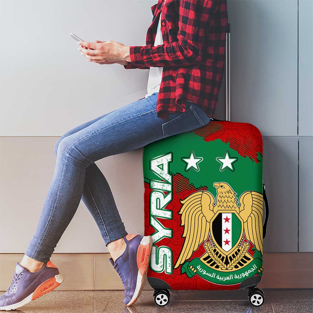 Syria National Emblem Luggage Cover with Map and Flag Pattern TS04