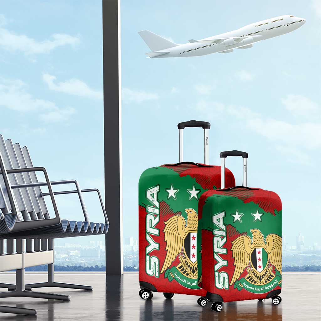 Syria National Emblem Luggage Cover with Map and Flag Pattern TS04