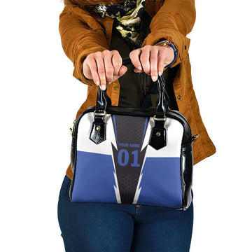 Personalized Bass Fishing Shoulder Handbag Jumping Fish and Blue White Lightning Pattern Design TS04