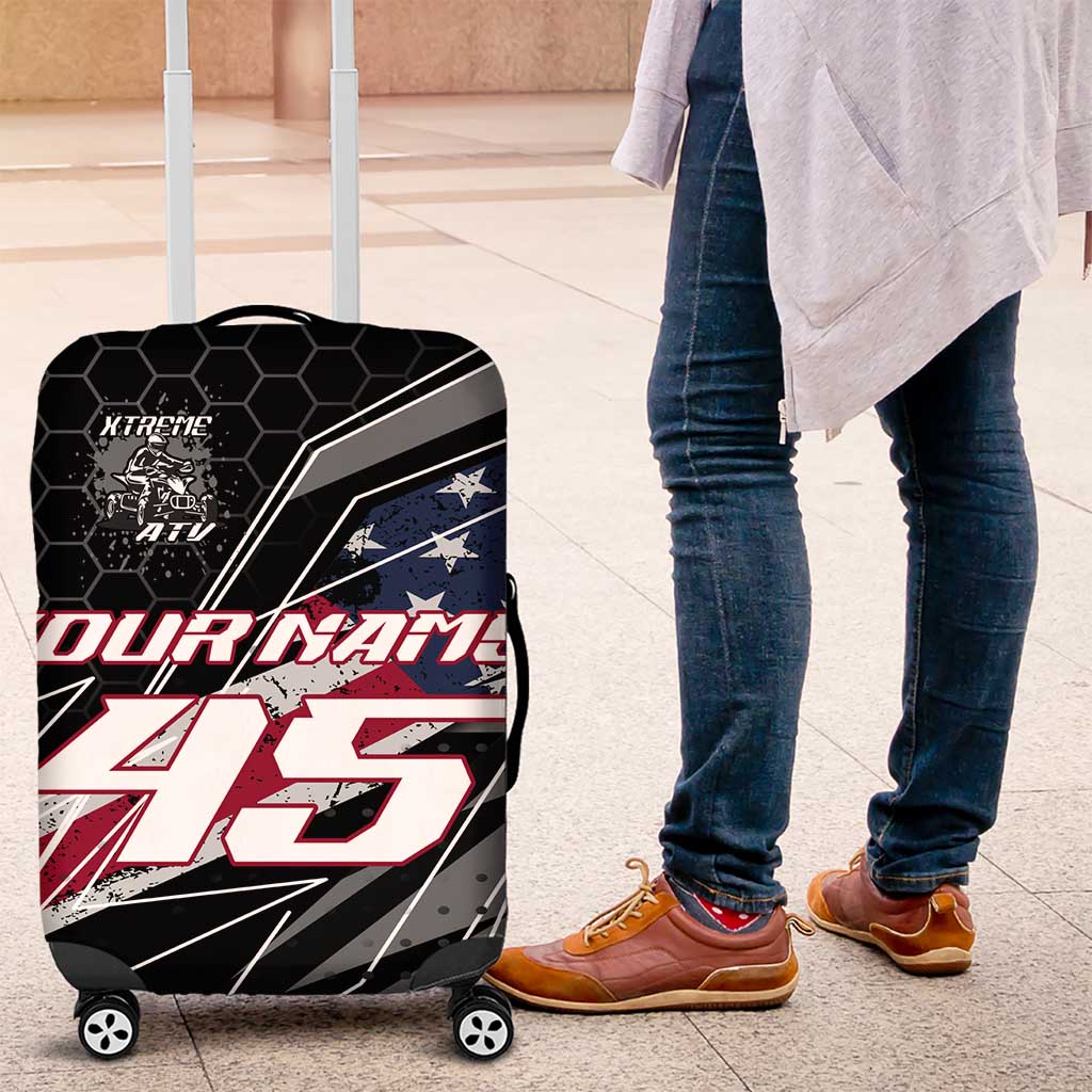 Custom Bike Shirt Racing Motocross Luggage Cover American Flag and Black Hexagon Lightning Graphic Design TS04