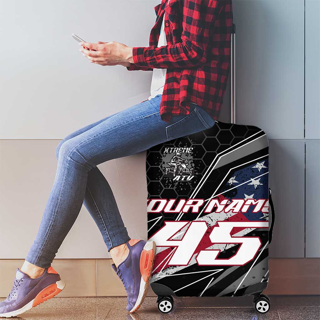 Custom Bike Shirt Racing Motocross Luggage Cover American Flag and Black Hexagon Lightning Graphic Design TS04