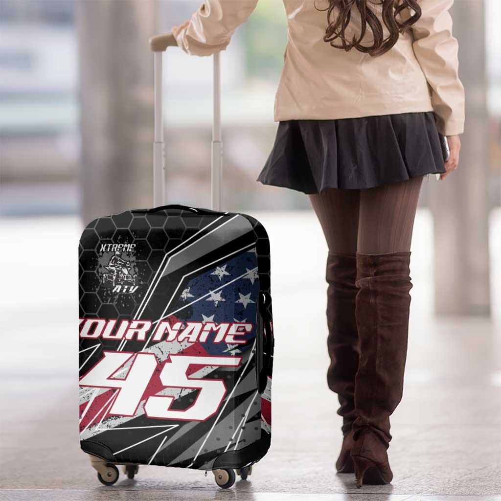 Custom Bike Shirt Racing Motocross Luggage Cover American Flag and Black Hexagon Lightning Graphic Design TS04