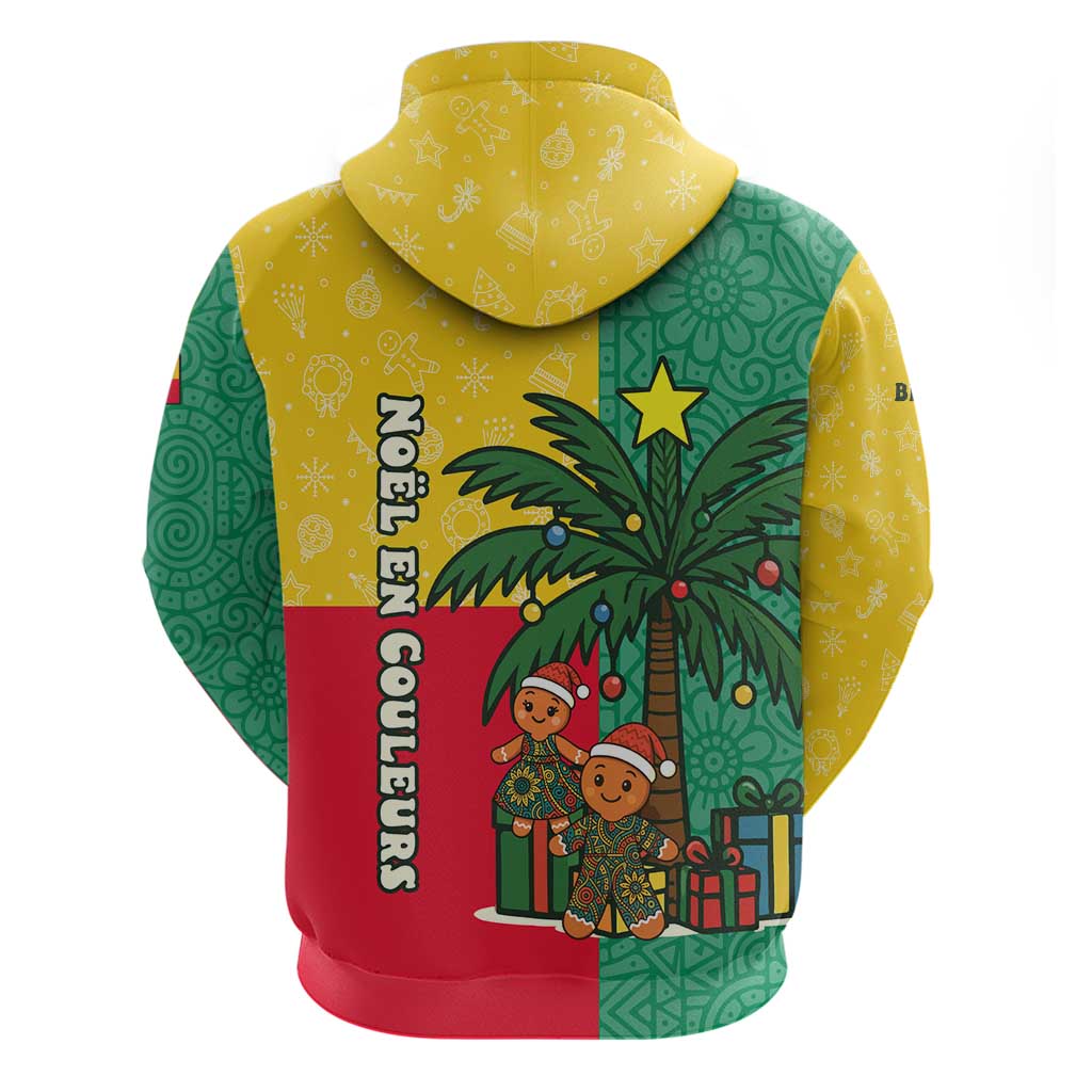 Benin Christmas Hoodie with Palm Tree Dolls and Red Yellow Green Festive TS04