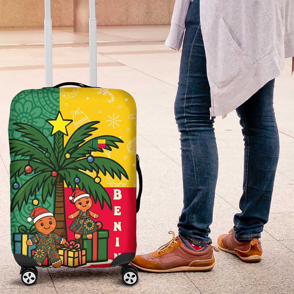 Benin Christmas Luggage Cover with Palm Tree Dolls and Red Yellow Green Festive TS04