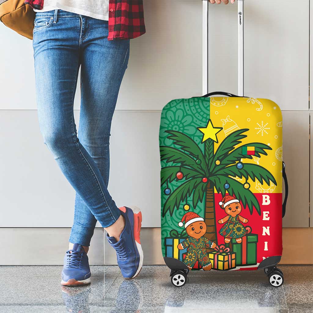 Benin Christmas Luggage Cover with Palm Tree Dolls and Red Yellow Green Festive TS04