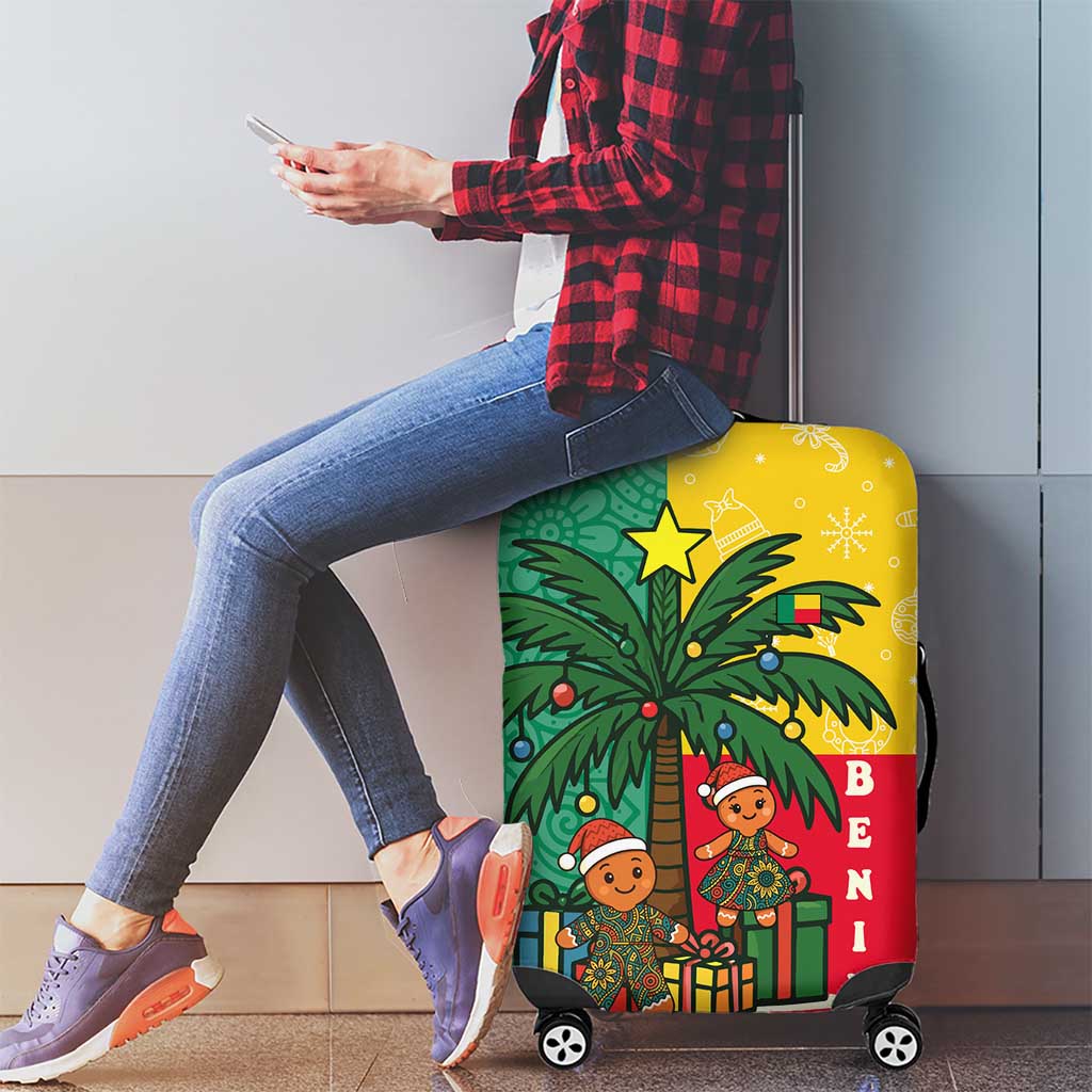 Benin Christmas Luggage Cover with Palm Tree Dolls and Red Yellow Green Festive TS04