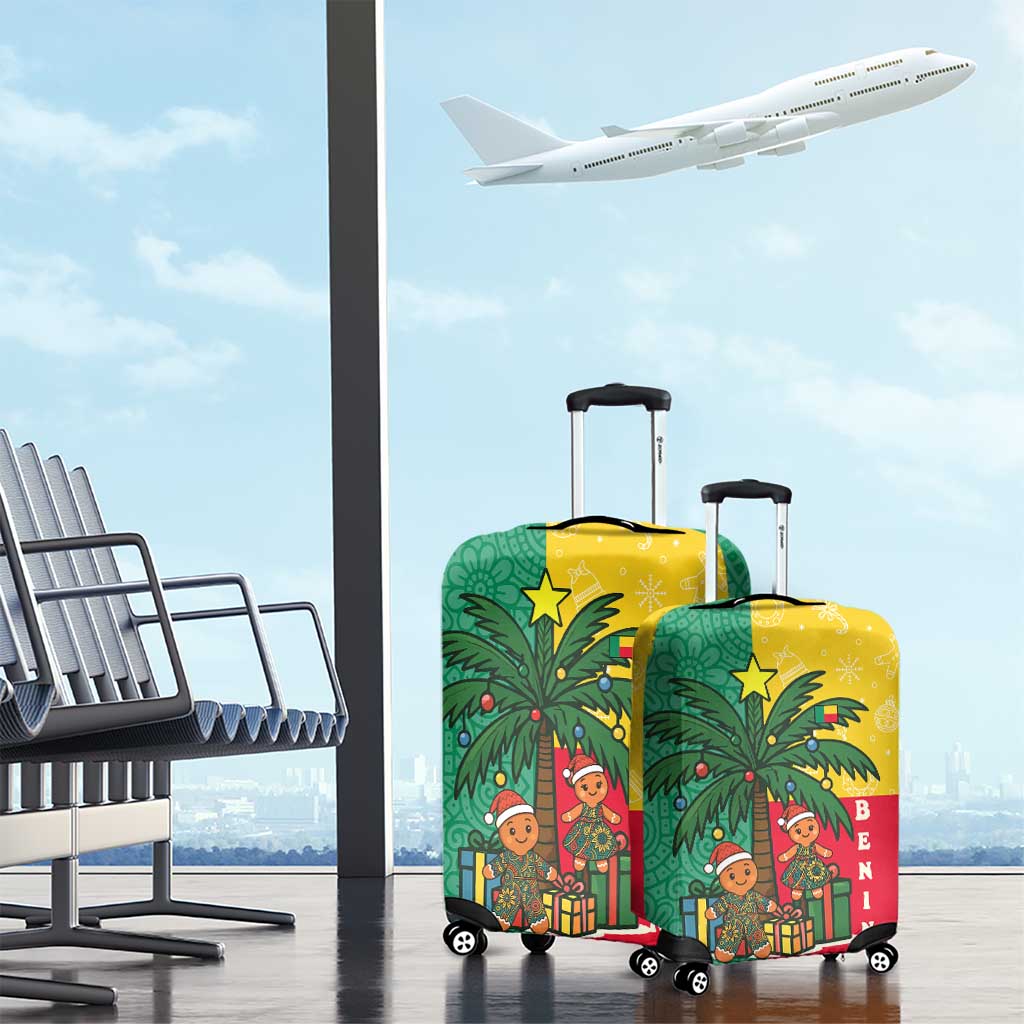 Benin Christmas Luggage Cover with Palm Tree Dolls and Red Yellow Green Festive TS04