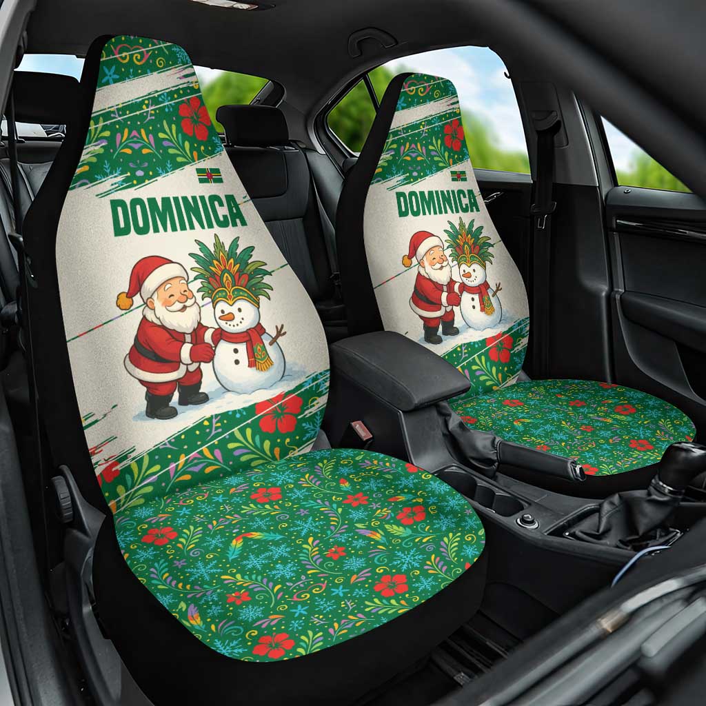 Dominica Christmas Car Seat Cover with Santa Snowman and Tropical Carnival Headpiece TS04