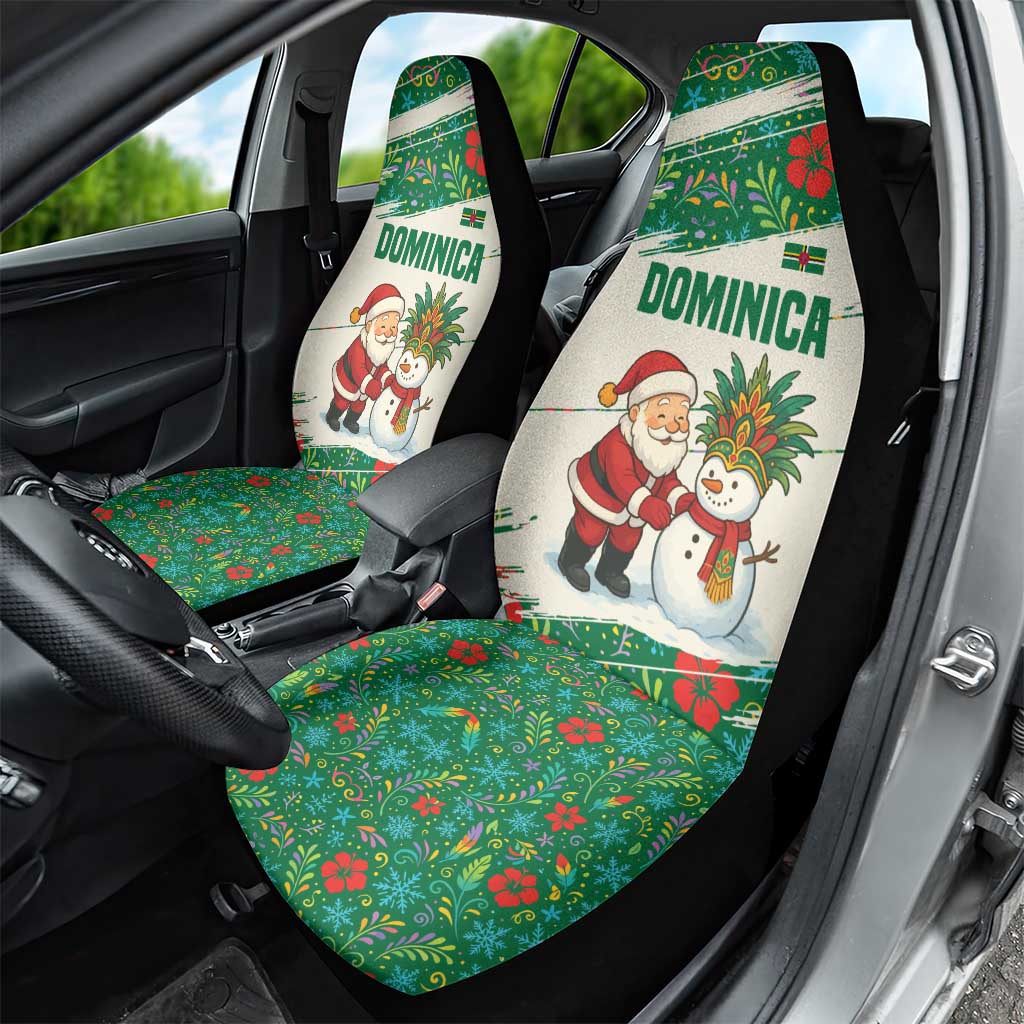 Dominica Christmas Car Seat Cover with Santa Snowman and Tropical Carnival Headpiece TS04