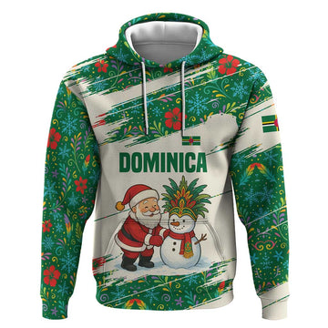 Dominica Christmas Hoodie with Santa Snowman and Tropical Carnival Headpiece TS04