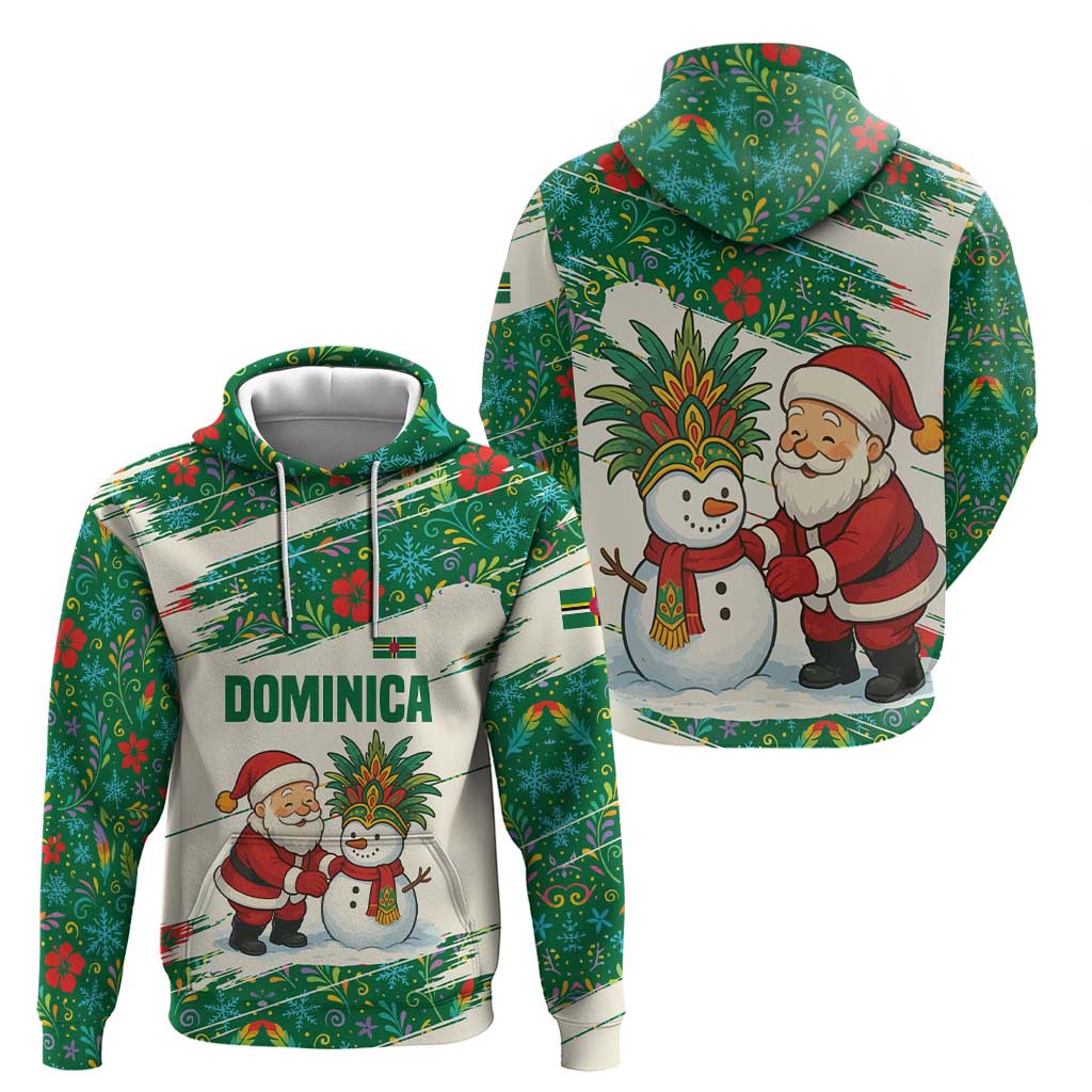 Dominica Christmas Hoodie with Santa Snowman and Tropical Carnival Headpiece TS04