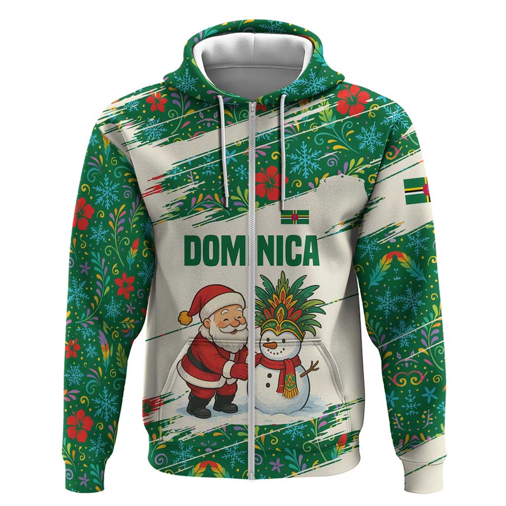 Dominica Christmas Hoodie with Santa Snowman and Tropical Carnival Headpiece TS04