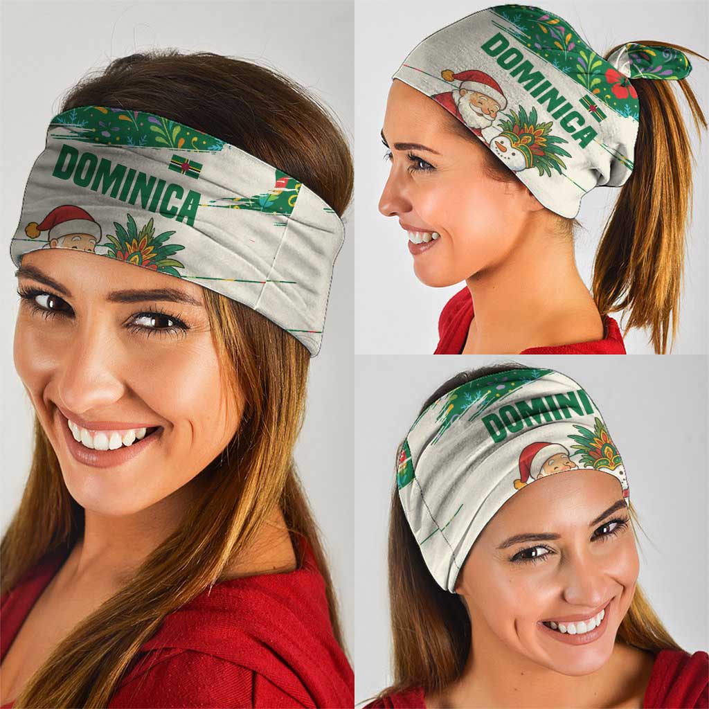 Dominica Christmas Neck Gaiter with Santa Snowman and Tropical Carnival Headpiece TS04